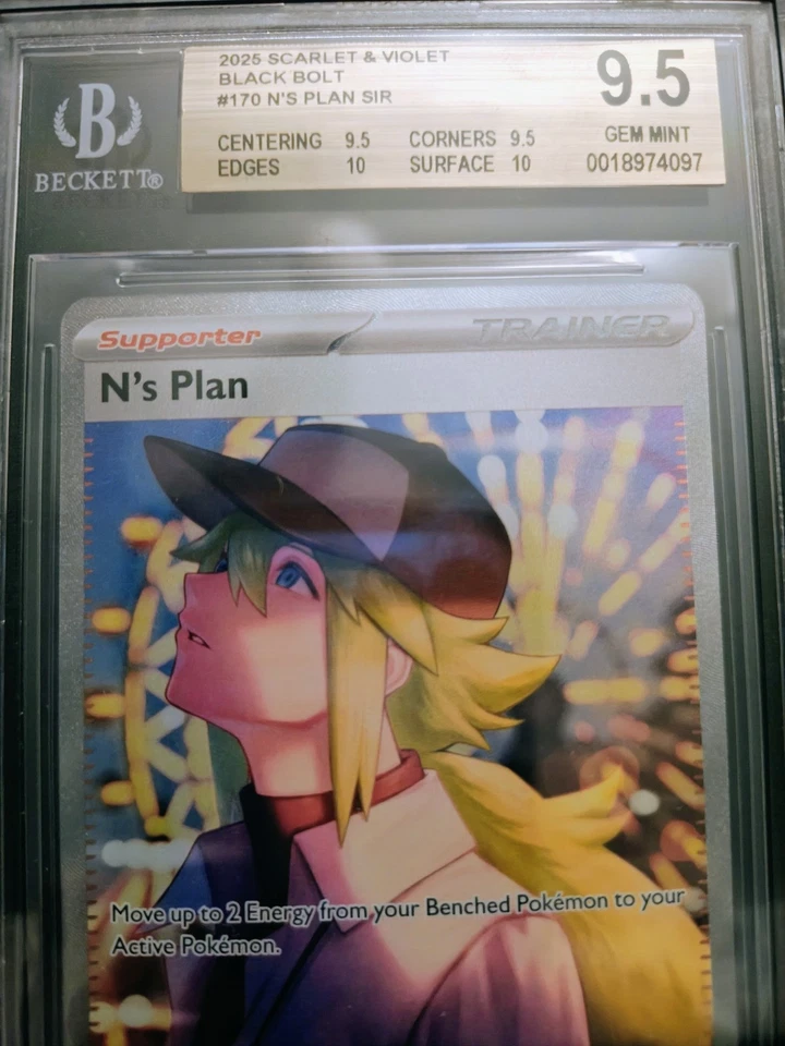 Pokemon Card N’s Plan Beckett 9.5. Black Bolt SIR🔥🔥🔥🔥🔥🔥🔥🔥🔥🔥🔥🔥 - Image 3 of 4