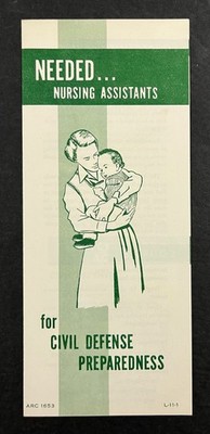 1950s Civil Defense Preparedness Nursing Assistants Vintage Safety Brochure