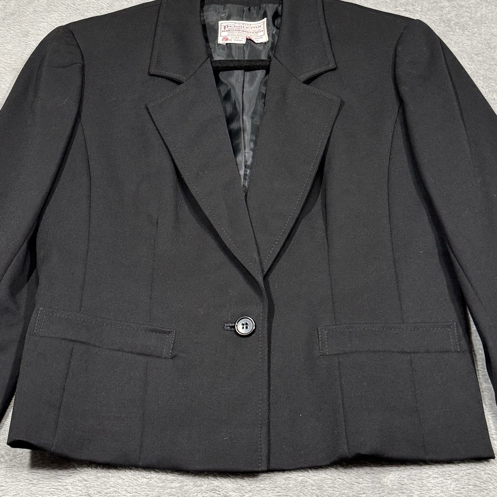 Pendleton Petite 6 Black Wool Blazer Jacket Women… - image 3