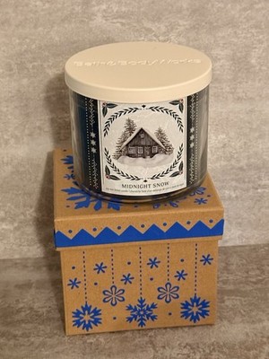 Midnight Snow 3-Wick Candle Bath & Body Works 14.5OZ + Gift Box