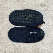Bombas Gripper Slipper Lined Socks Large Black Blue M 10-12.5 W 12-14 Unisex