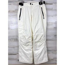Lands' End Womens 10 Petite White Fleece Lined Snow Ski Outdoor Pants NEW
