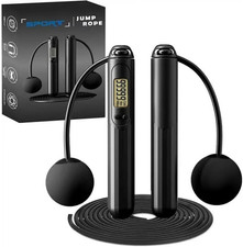 Jump Rope with Counter 2-in-1 Weighted Corded  Cordless Skipping Rope with LCD