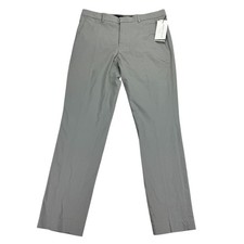 Perry Ellis Mens Slim Fit Stretch Essentials Cotton Blend Dress Pants Gray 32x30