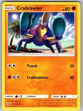POKÉMON TCG CRABRAWLER 72/149 COMMON SM BASE SET LIGHTLY PLAYED