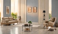 Wohnzimmer Set: 3-Sitzer Sofa, Sessel Weiß Moderner Stil GemüTlich