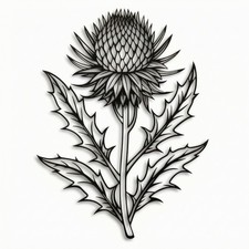 Wanddeko Distel Schwarz Wanddeko aus Metall Filigran f&uuml;r Naturliebhaber