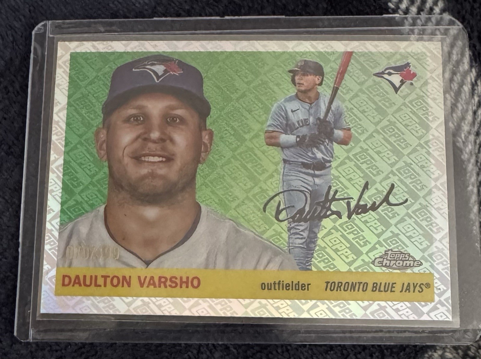 2025 Topps Chrome Platinum #152 Daulton Varsho Topps Refractor 070/499 Blue Jays