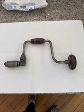 Vintage Stanley No. 965 10 in. Ratcheting Auger Bit Brace Drill Hand Tool USA