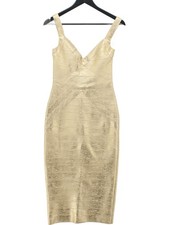 Karen Millen Bodycon Midi Dress L in Gold