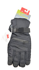 Tek Gear Ski Gloves Warm Gear Black 3M Thinsulate Water Resistant S/M Pocket