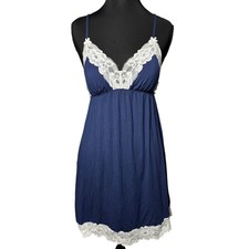 Victorias Secret Soft Lace Detailed Lingerie Dress Babydoll Coquette Medium Blue