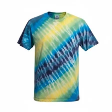 Blue Green Tie Dye Pro Club TShirt XL