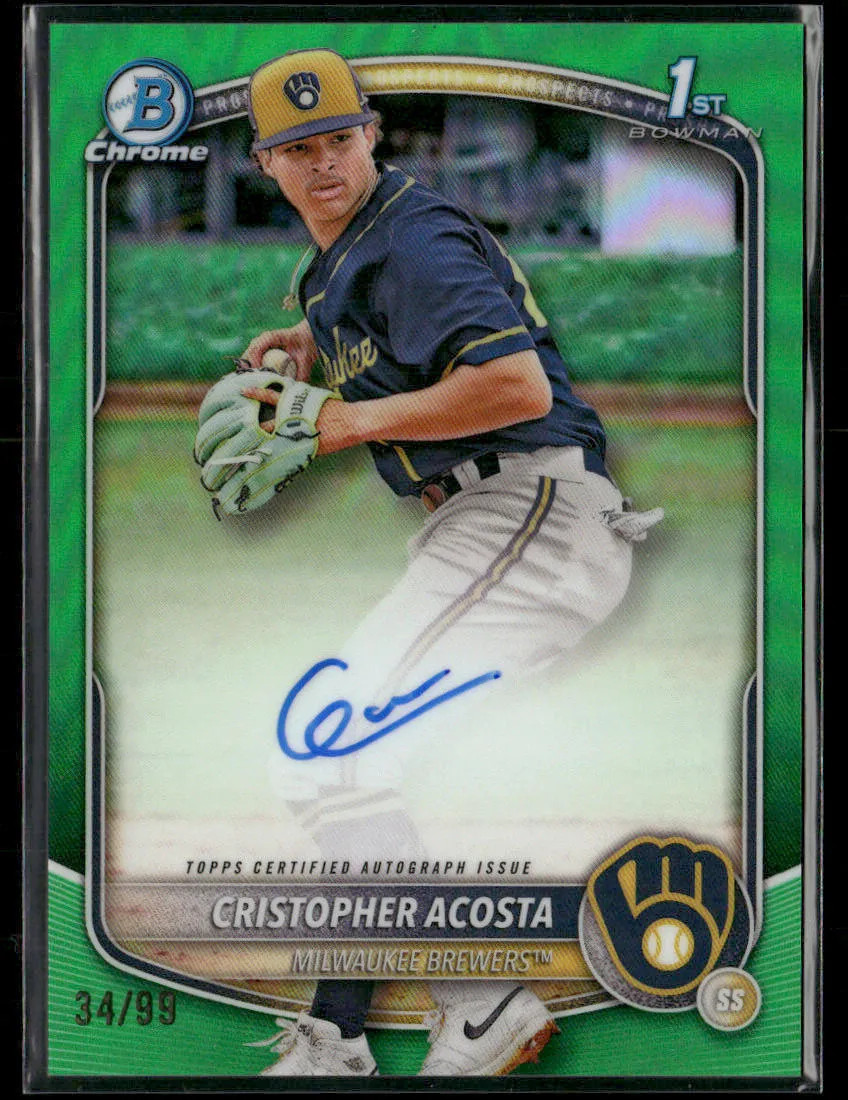2025 Bowman Chrome Cristopher Acosta #CPA-CAC True Green 1st Bowman Auto 34/99