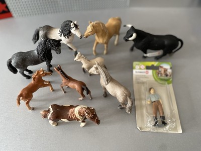 SCHLEICH PFERDE KONVOLUT Schleich Reitlehrer Figur NEU Schleich Black Bull