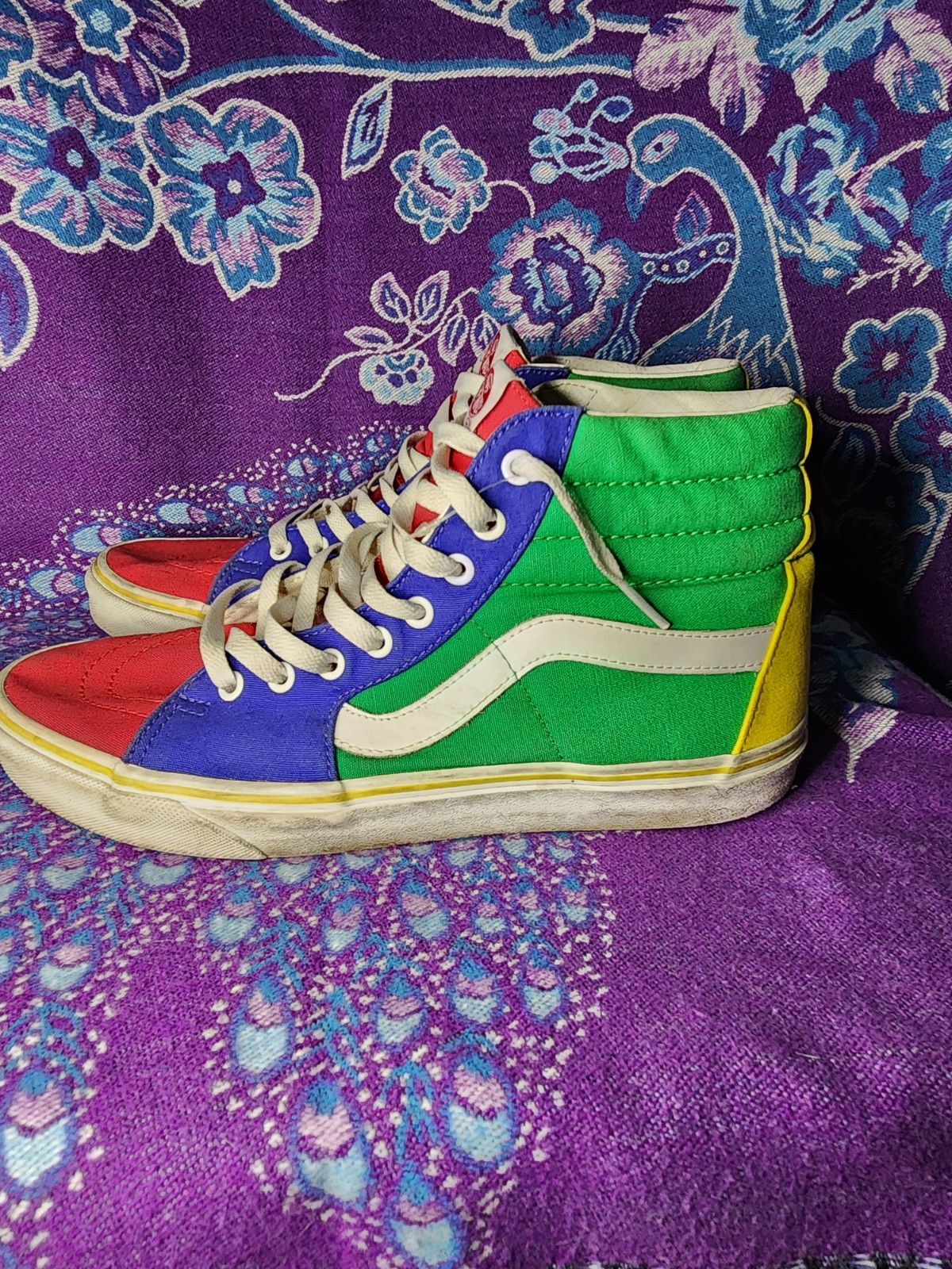Vans SK8-Hi Colorblock Multi Bright Yacht Club Sneakers Mens Size 10.5 