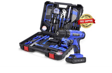 Herramientas Con 21V Taladro Inalambrico Caja Llaves Mecanicas Kit De 112 Piezas