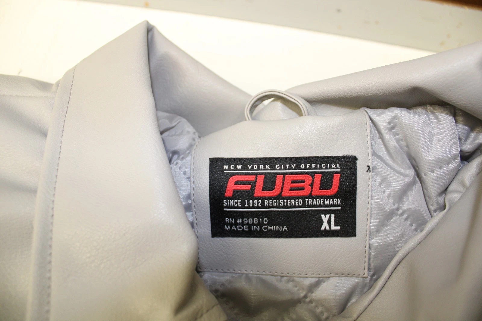 NEW FUBU Men's Bomber Varsity 92 Jacket Leather New York City Official 98810 image 5