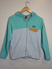 Patagonia micro Fleece jacket full zip Kids Colorblock Teal Green XL 14