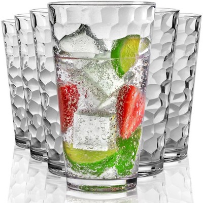 Bravario Hammered Plastic Drinking High Tumbler, Dishwasher-Safe Premium Qual...
