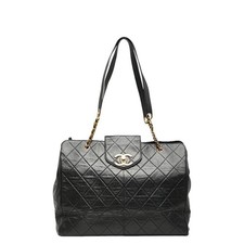 Chanel Supermodel Matelasse Coco Mark Lambskin Shoulder Bag Women Black One Size