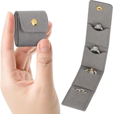 Mini Travel Jewelry Storage Bag, Foldable Gym Jewelry Organizers Holder Case 