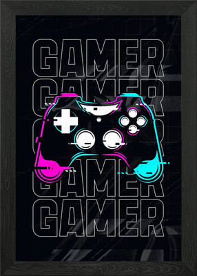Joy Stick Gamer Framed Wall Art Poster Canvas Print Picture