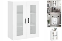 Wandschrank Weiß 69,5X34X90 Cm Glas Vitrine HäNgeschrank