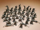 48 Figs - 3 Sets, Vintage Marx D-Day Playset Series 1 GIs in Dk. O.D.