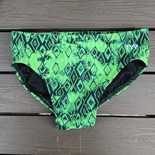  TYR Men's Durafast Elite Glacial Swim Racer Brief Green SZ 30 New Sample