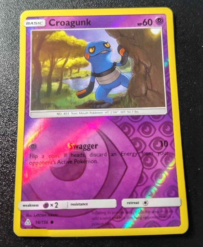 Pokemon Ultra Prism Croagunk Reverse Holo Common Card 56/156 LP