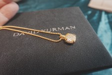 NewDavldYurman 14mm 18K-Gold/Pave Diamond Pendant Necklace
