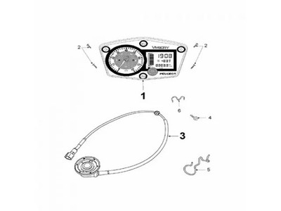 Genuine OEM Peugeot Vivacity 3 50cc 2T 2008-2012 Speedo Cable (Item 3 - diagram)