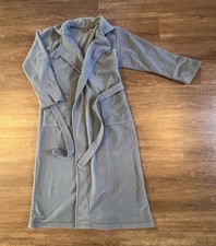 Vintage LL Bean Robe Women S Regular Blue Fleece Belt Pockets Made In USA 90s
