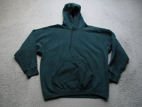 Vintage Nike Hoodie Mens L Green Fleece Sweatshirt Pullover Kangaroo Pocket USA - product listing photo