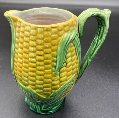 Majolica Rustic Corn Cream Milk Pitcher Small