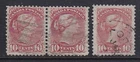 Canada Two Shades of Small Queen #45  Pair (F) and Single (VF)  CV $160.00