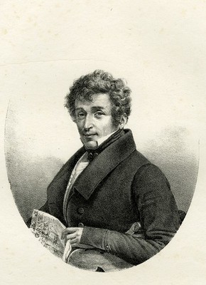 Antique Master Print-PORTRAIT-POTIER-THEATRE-PORTE ST. MARTIN-Vigneron-ca. 1830