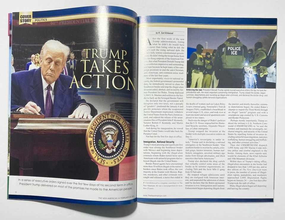 DONALD TRUMP Magazine February 24, 2025 Trump Takes Action - The New American Foto 3 de 4