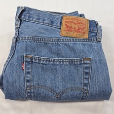 Levi's 501 Men's Blue Jeans 35/36x27 Button Fly Cowboy Straight Leg Denim