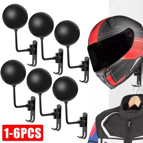 2/4/6PCS Motorcycle Helmet Holder Hook Jacket Bag Display Rack Wall Mount Hanger - Bild 2 von 17