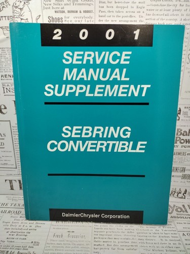 2001 Service Manual: Sebring/Stratus Sedan/+ Sebring convertible. By Daimler Ch. - Picture 9 of 12