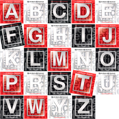 ALPHABET METALL CLIP ON LESEZEICHEN Anfangsbuchstabe Name Seite Marker Weihnachtsgeschenk