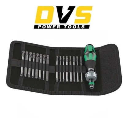 Wera Kraftform Kompakt 60 Ratchet screwdriver & Bit Set, 17pc, 05051040001