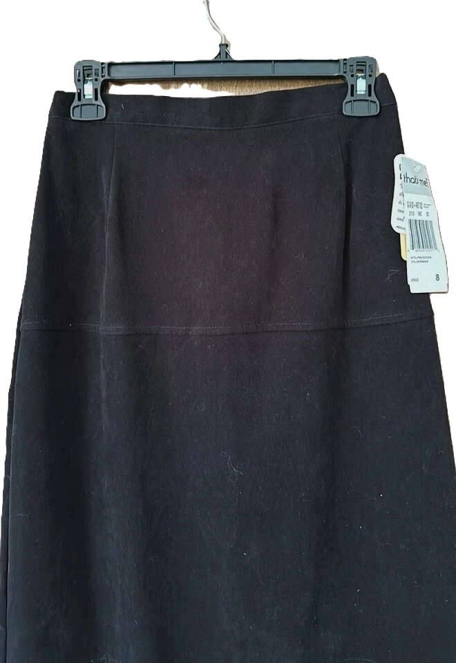 Falda Vintage What's Me Midi Terciopelo Negro Pencel Elastizada Forrada 8 Foto 4 de 4