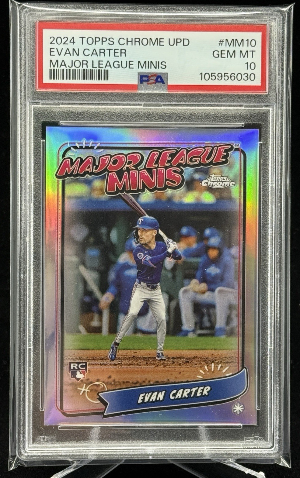 2024 Topps Chrome Update Evan Carter Major League Minis RC #MM10 PSA 10 Case Hit