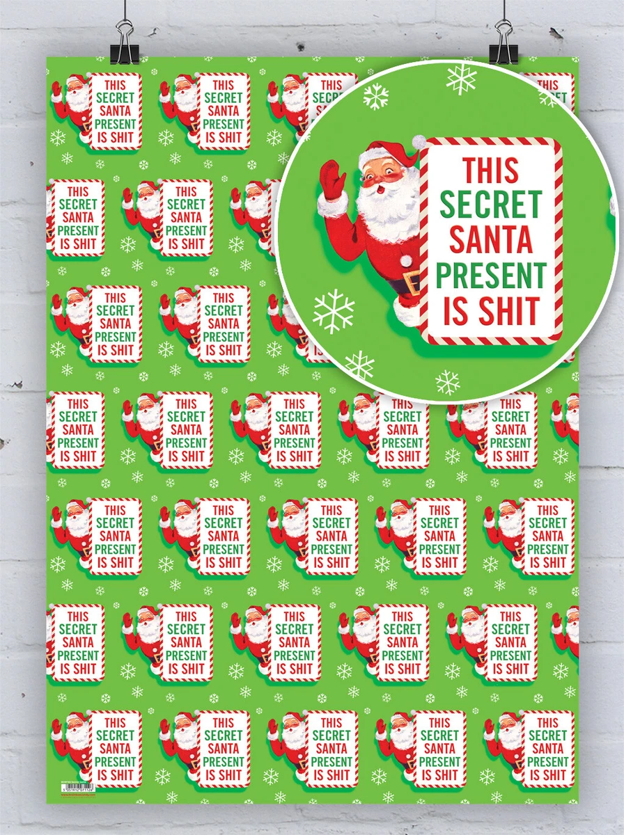 Christmas Wrapping Paper Secret Santa Gift Wrap Funny RUDE