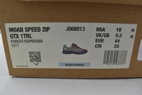 Merrell Mens Size 10 MOAB Speed Zip GTX Gore-Tex Waterproof Hiking Shoes - Picture 14 of 14