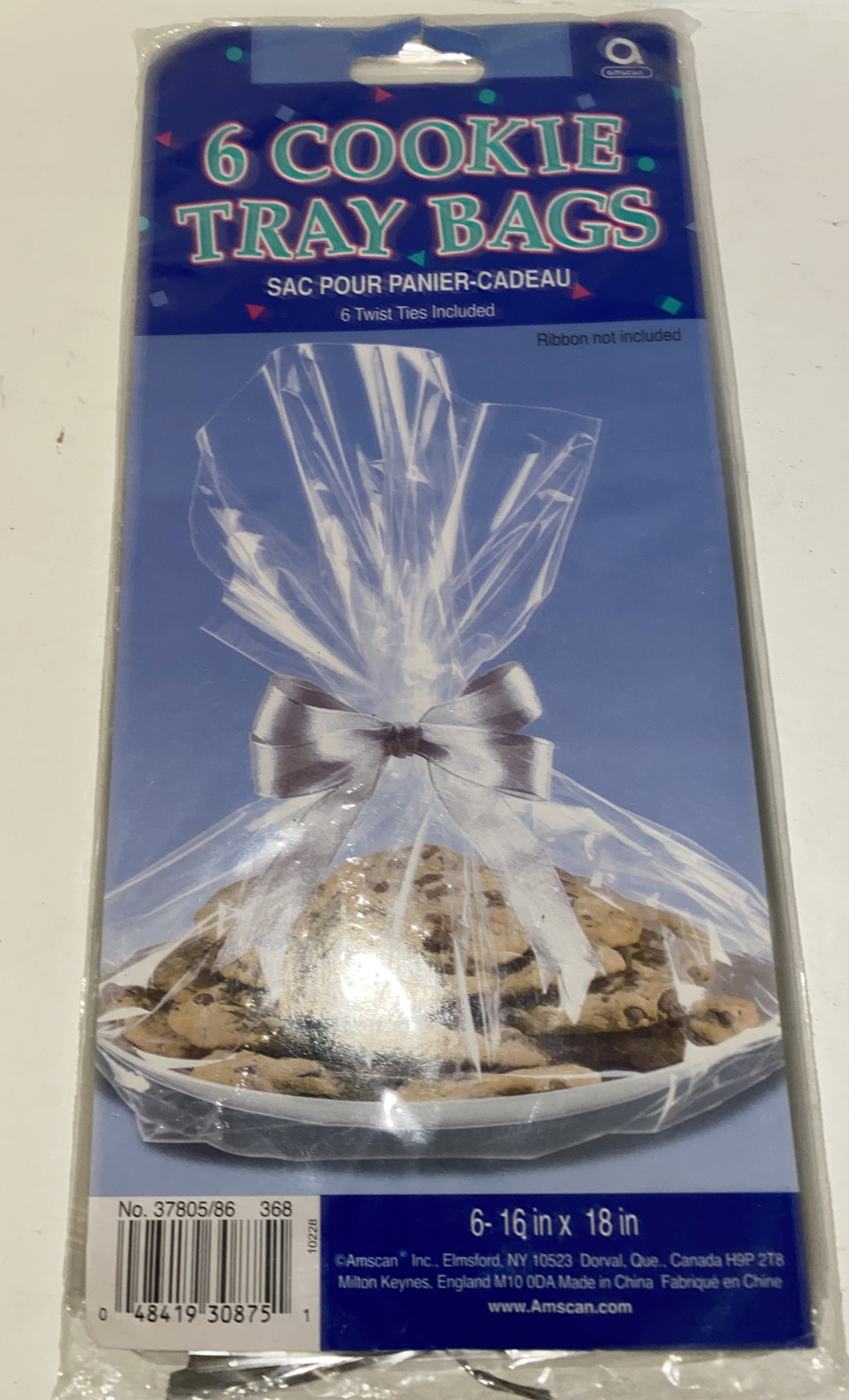 Amscan Party Ready Clear Cello Tray Bag Party Supply Plastic 18" " Pack