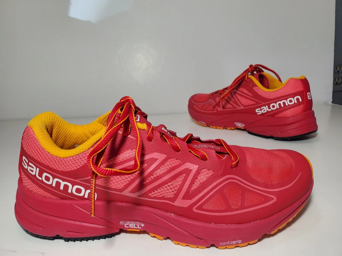 Salomon Sonic Aero Womens Size 8 Pink Red Athletic Running Shoes Sneakers